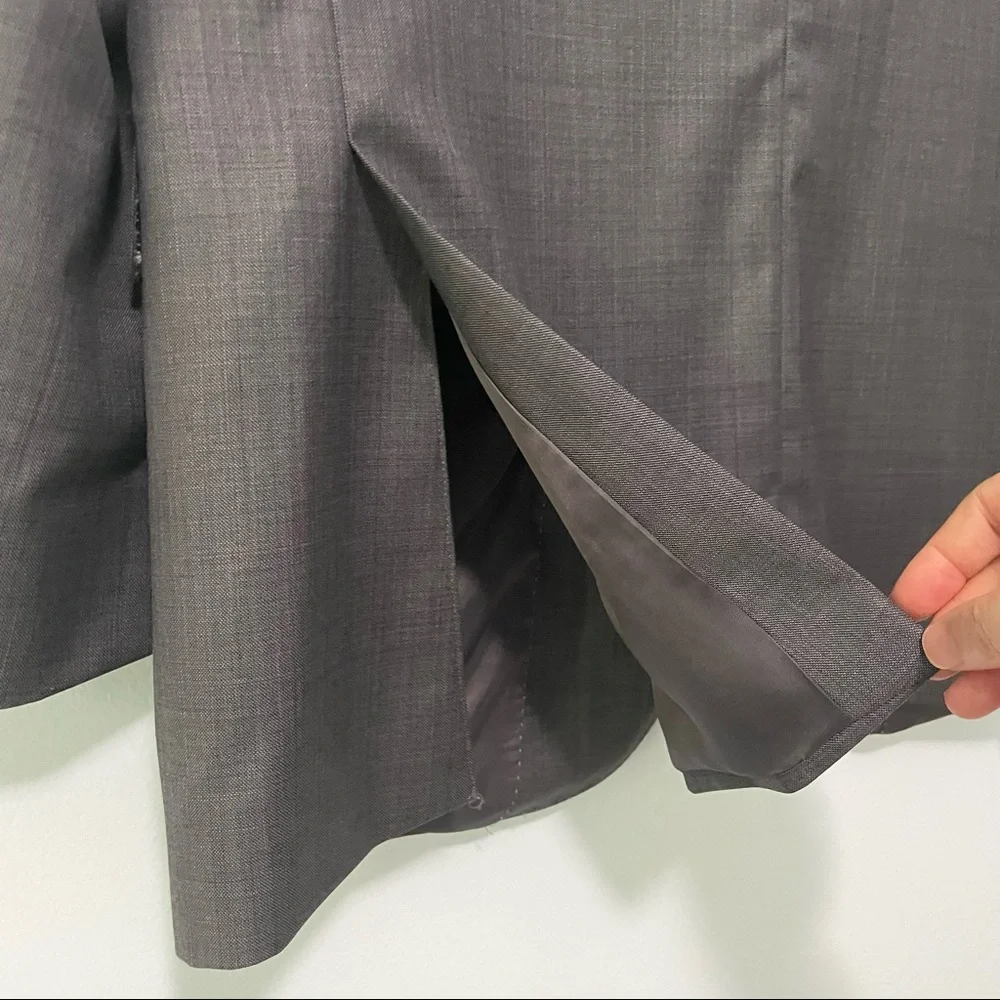 Peter Millar Mens Gray Classic Fit Wool Suit Jacket Size 40R